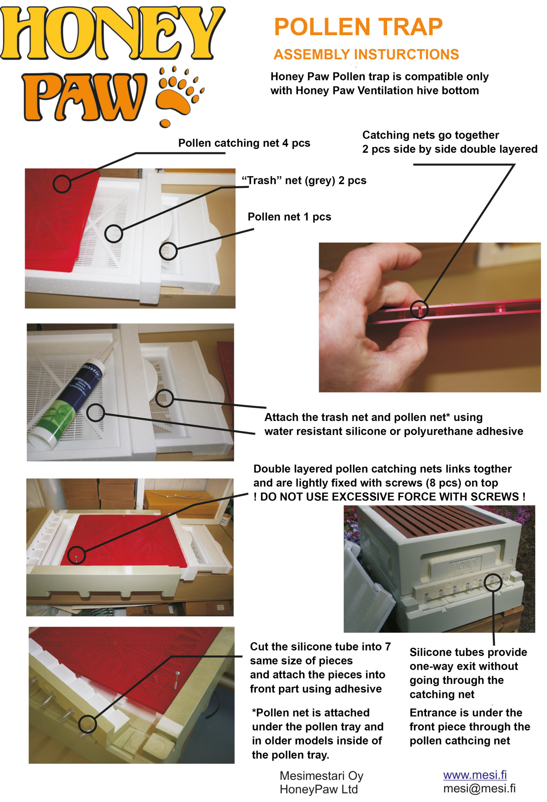 Pollen Trap for hive bottom Mesimestari