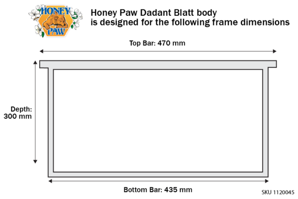DadantBlatt-frame-dimensions Hive Body Deep (Dadant Blatt)