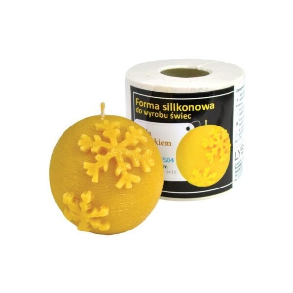 FS04 pallo lumihiutaleella Kynttilämuotti pallo lumihiutaleella