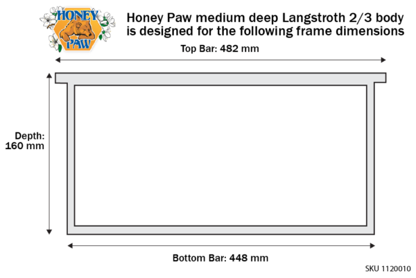 Farrar-frame-dimensions Hive Body Medium (2/3 Langstroth)