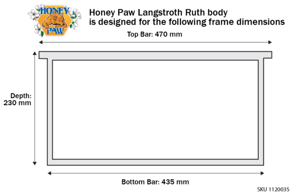 LangstrothRuth-frame-dimensions Hive Body Deep (Langstroth Ruth 240 mm)