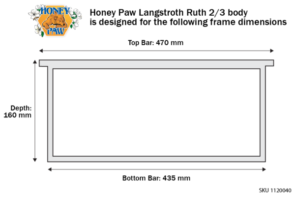 LangstrothRuth2-3-dimensions Hive Body Medium (Langstroth Ruth 2/3)