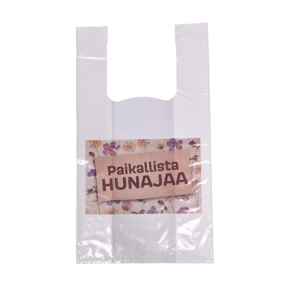 Muovikassi "Paikallista hunajaa"