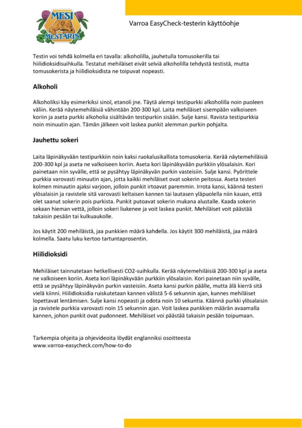 Varroa-EasyCheck Varroa Easy-check